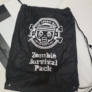 Black Zombie Survival Pack Drawstring Bag
